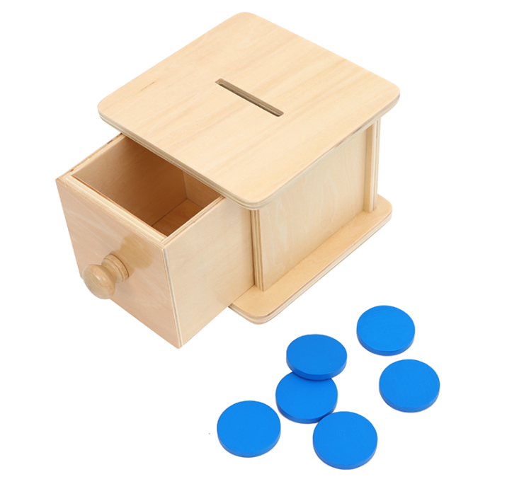 Permanence box with coins and drawer