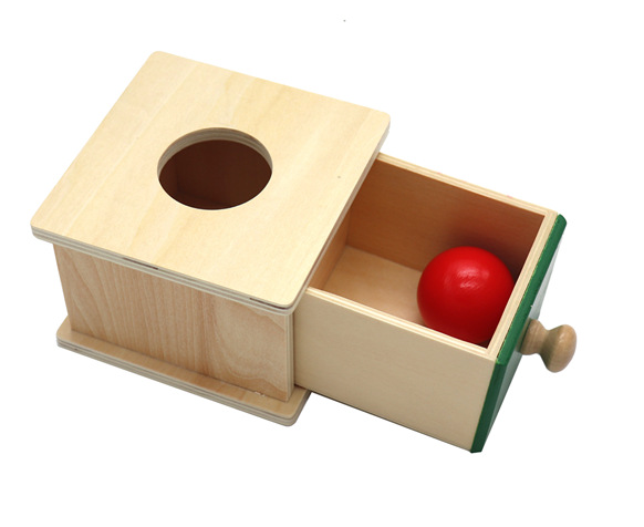 Permanence box with short drawer and ball