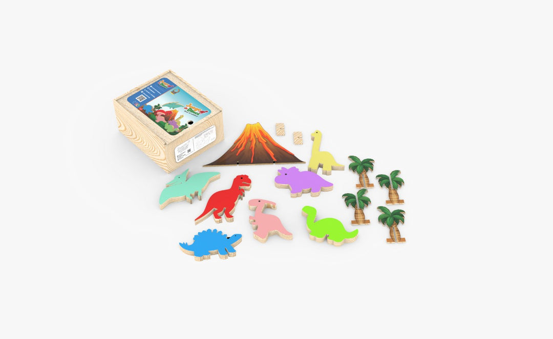 Wooden Dinosaur Set