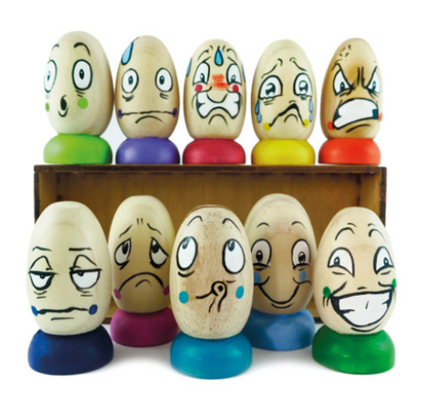 set of eggs with emotions