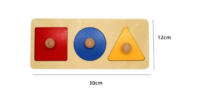 Encajable geométrico de 3 figuras Montessori