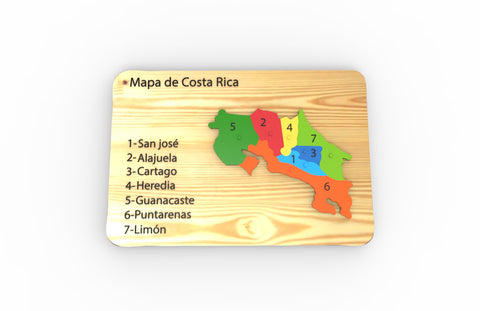 Costa Rica map puzzle